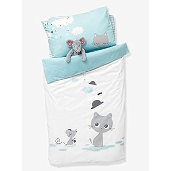 Vertbaudet Housse De Couette Bebe Papiflore Blanc Motif 100x1 Couettes Et Housses De Couette Matelas Et Linge De Lit Bhattbros Com