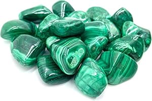 TENET - 3 PEZZI pietra naturale burattata levigata per cristalloterapia, reiki e meditazione - 25-30 mm (MALACHITE)