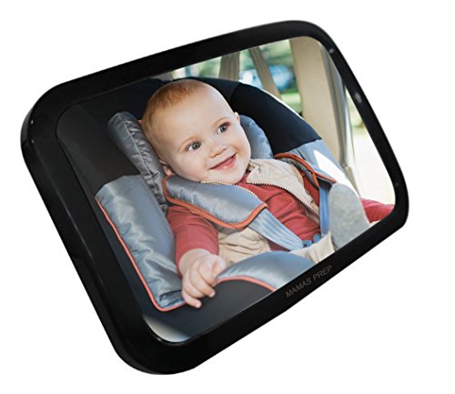 #1 Premium Baby Car Mirror ? Back Seat Mirror for Rear Facing Car Seat by Mamas Prep ? Superior View & Clarity ? Adjustable Straps for Added Stability ? No Center Headrest Required ? Completely Rotatable ? Perfect Baby Shower Gift! ? BONUS E-Book Included ? Special SALE Price ? Save BIG Today!