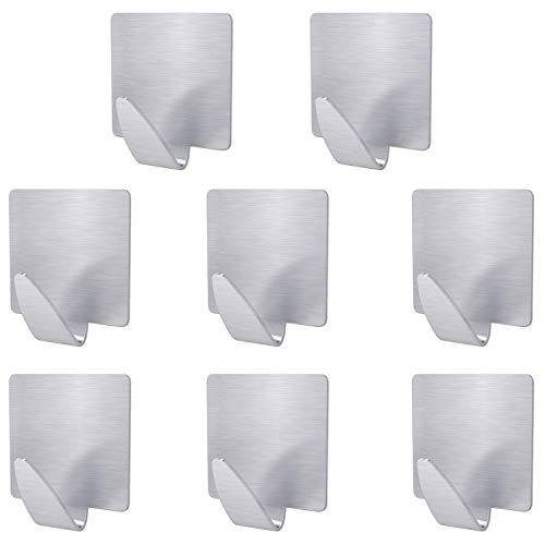 8 Stk. Selbstklebend Handtuchhaken, Edelstahl Haken Kleiderhaken Wandhaken ohne Bohren, Handtuchhalter Bad und Gebürstetes Küche 8 Stk. Selbstklebend Handtuchhaken, Edelstahl Haken Kleiderhaken Wandhaken ohne Bohren, Handtuchhalter Bad und Gebürstetes Küche