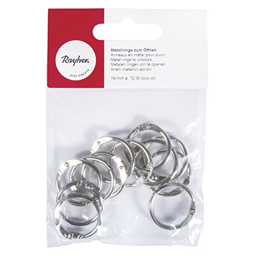 Rayher 2520200 Metallringe zum Öffnen, 19 mm ø innen, SB-Btl. 12 Stück - 3