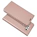 Produktbild KKEIKO LG V30 Hülle, LG V30 Leder Handyhülle Schutzhülle [ mit Gratis Panzerglas Schutzfolie ], Stoßsichere Lederhülle Brieftasche case für LG V30 - Roségold