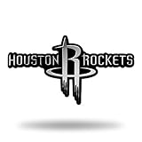 Team: Houston Rockets Rico NBA Geformtes Auto-Emblem, Silber, 3.75\