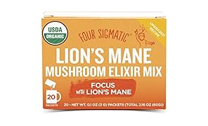 Lion's Mane Mushroom Elixir Mix by Four Sigmatic (20 Count) - Helps Improve Memory, Concentration & Focus - Safe, Vegan Friendly Immune System Booster