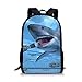 Produktbild QIANHEDAMAI Premium Polyester Animal Cool Kids Schulrucksäcke (Shark)
