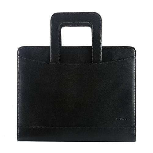 Leathario Marca de Portafolio de Carpeta Plegable de Mano  Dise  ado para Negocio y para Tomar notas  Negro-3 