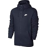 chaqueta nike adulto Nike M NSW FZ FLC Club Sudadera con Capucha, Hombre, Azul (Obsidian/White), L