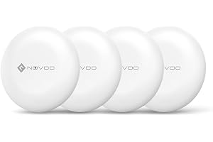NOVOO Smart Air Tracker Tag 4-pack för Apple & Google Find My, Bluetooth Mini Tracker med 80 dB larm, vattentätt, utbytbart b