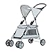 Produktbild PawHut Hundewagen Hundebuggy Haustier Transportwagen Buggy mit Dach Stahl (Grau)