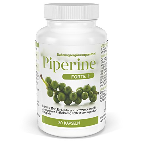 Preisvergleich Produktbild Piperine - Piperin 95% 43mg - Vegan - Vegetarisch - Gewichtsverlust - Abnehmen - Übergewicht - Fettverbrenner (30 Kapseln)
