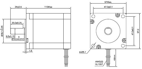 stepperonline NEMA 23 Stepper Motor 3 Nm 4,2 A 4-wires 10 mm Schaft CNC Mühle-Plasma Router - 4