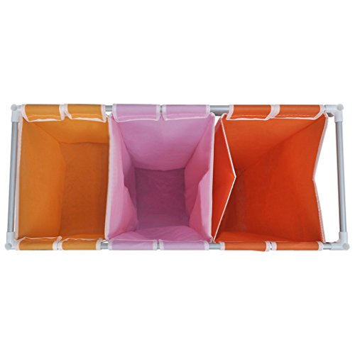 vidaXL 4 Fächern Wäschekorb Wäschesammler Wäschesortierer Wäschebox mit Wäschetonne - 5