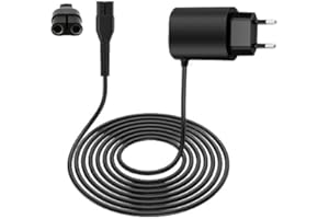 SUUOSL Caricabatterie 12 V 0,4 A per Braun elettrico rasoio serie 9/7/6/5/4/3/2/1, cavo di alimentazione rasoio Braun, cavo rasoio Braun protezione da cortocircuito, cavo 1 m