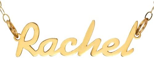 Ornami Glamour 9ct Yellow Gold Rachel Lightweight Name Necklet 43cm Chain