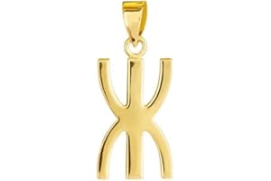 LINE.BIJOUX Pendentif "croix Berbère"plaqué or 750/000 garanti