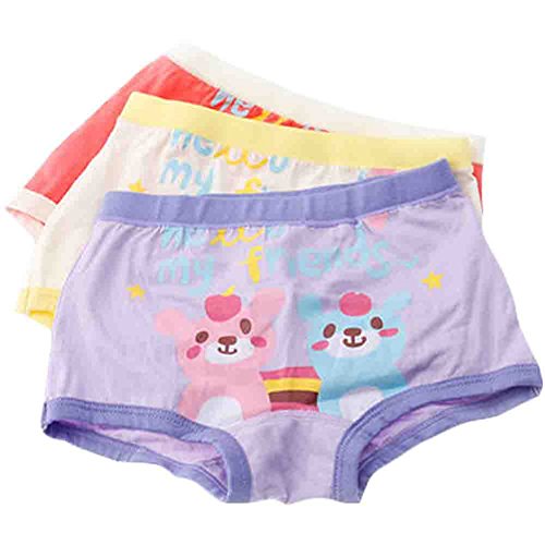 Set of Three Cute Briefs Kids Cotton Underwears Girls Underwears(My Friends)