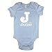 Personalised Alphabet Name Baby Vest Baby Grow Bodysuit Onesie for Boys (3-6 Mths, Blue)