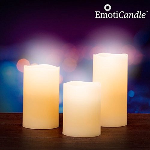 Bitblin Blow Emoticandle Velas con Sensor de Soplido y Aroma a Vainilla, Beige, 14.5 x 7 cm, 3 Unidades