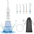 Leominor [2023 New Version]Leominor Cordless Water Flosser Professional Oral Irrigator,Portable Dental Flosser IPX7 Waterproof,with Travel Bag and 7 Jet Tips, Rechargeable for Home&Travel