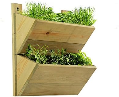 2-Tier Premium Wooden Shelf Planter, High Quality Wall Hanging Growhouse, Herb Planter Rack. Can be used for Growing Herbs or Plants in Your Kitchen or anywhere in your home. Great Gift Idea!