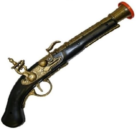 Pirate Highwayman Flintlock Musket Pistol Gun Fancy Dress Accessory Toy - Constructed from a durable plastic and measures approx 35cm in length.
