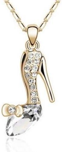 Women's Necklace Swarovski Elements Cinderella Slipper Shoe Synthetic Oro-Bianco