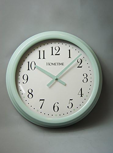 Four Seasons- Large Duck Egg Blue Coloured Wall Clock in a retro Bakerlite style