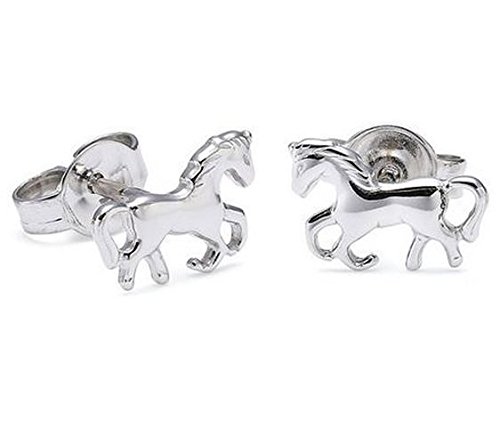 Xaana-Kinder-Ohrstecker-Pferde-glanz-rhodiniert-925-Sterling-Silber-AMZ0066