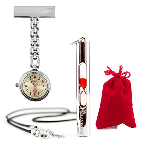 2 tlg Krankenschwester Uhr mit Sanduhr
