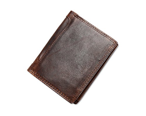 Preisvergleich Produktbild VANCOO Luxus Brown Leder 8-Karte Multifunktions -Geldbörse für Männer