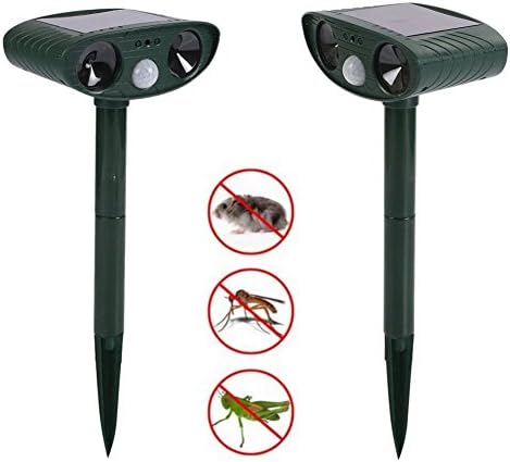 Maelu Set of 2 Solar Powered Cat Repellent,Ultrasonic Animal Repellent Deterrent Scarer - Motion Sensor (2)