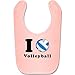 Sport Baby - I Love Volleyball - Unisize - Babyrosa - BZ12 - Süßes Baby Lätzchen als Accessoire für Jungs und Mädchen