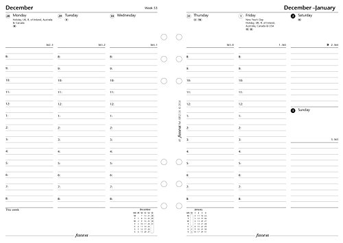Filofax A5 Week on Two Pages English Column Format Diary for 2016