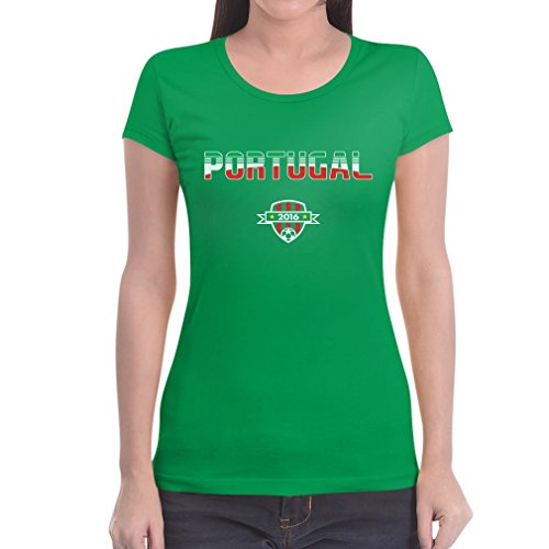 Portugal Europameister 2016 Euro Fussball EM Frauen T-Shirt X-Large Grün