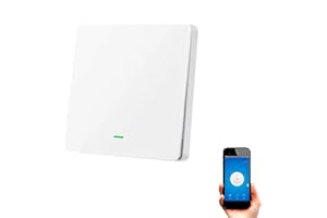 Interruptor WiFi Inteligente de Pared compatible con Alexa, Google Home y Smart Life, iOS y Android, Programable – Smartfy (Simple Botón)