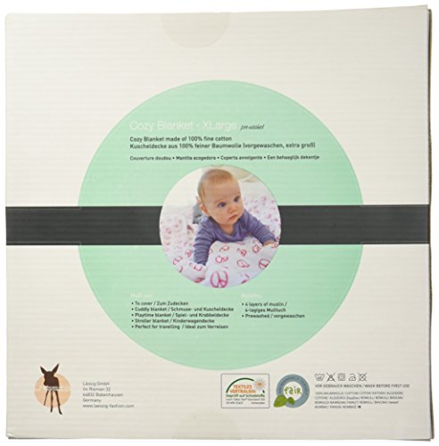 Lässig Cozy Blanket XL (120x120cm) Krabbel- und Spieldecke Schmusedecke aus 100% Musin Baumwolle, ist atmungsaktiv weich kuschelig und flauschig, Little King & Queen boys - 7