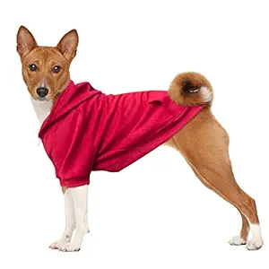 ARUNNERS Large Breeds Dog Hoody Clothes Zip Up Hoodies for Dogs Labrador Border Collie Puppy Red XL