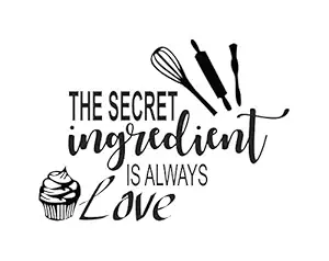 Creatick Studio The Secret Ingredient is Always Love Decorative Kitchen Wall Sticker Size:-44cmx60cm