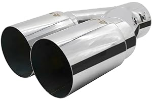 Simoni Racing TRX/107 Terminale di Scarico Universale Disassato, Uscita Doppia Dritta Tonda 260 mm, in Acciaio Inox