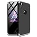 Produktbild Homikon 360 Grad Hart PC Hülle 3 in 1 Komplettschutz Tasche Plastik Handyhülle mit Tempered Glas Panzerglas Ganzkörper-Koffer Schutzhülle Kompatibel mit iPhone XR - Schwarz Silber