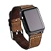 Produktbild OKCS Leder Armband - kompatibel mit Apple Watch Series 1, Series 2, Series 3, Series 4, Edition echtes Leder [ Version 2019 ] Uhrenband Erstatzband 42 mm + Connector - Moccabraun