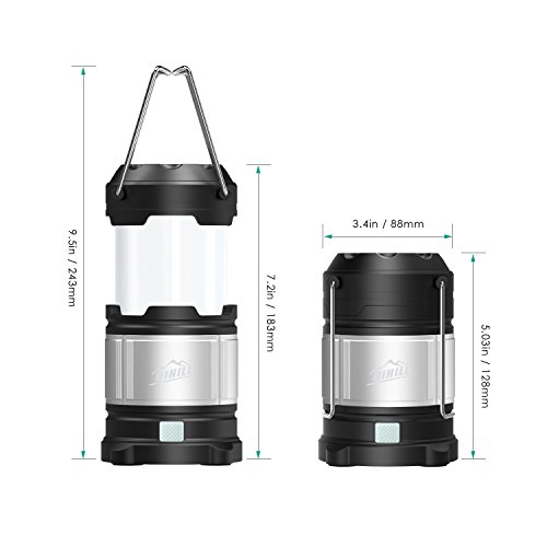 HiHiLL LED Campinglampe aufladbar Wasserdicht 360°Ausleuchtung mit USB Output, Zeltleuchte Notfallleuchte Aussenleuchte für Camping, Wandern, Notfall Outdoor [Energieklasse A+] - 4