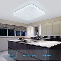 Plafonnier LED Salle de bains Cuisine Chambre à coucher Plafonniers Douche Salon d'étude Salle à manger Bureau Balcon Couloir Lampe de plafond Blanc froid 6000K Moderne Carré 2050lm 26W LUSUNT