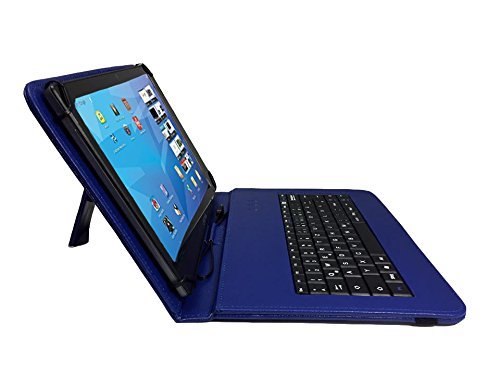 Samsung Galaxy Tab A6 – Qwertz Tastatur Tablet Tasche 10.1 mit Standfunktion – Deutsche Tastenbelegung – 10.1 Zoll Blau Tastatur - 4