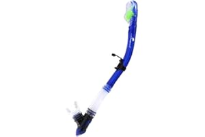 WOWDECOR Esnórquel seco, para Adultos, con cómoda Boquilla de Silicona y válvula de Descarga para Snorkel y Buceo, Azul