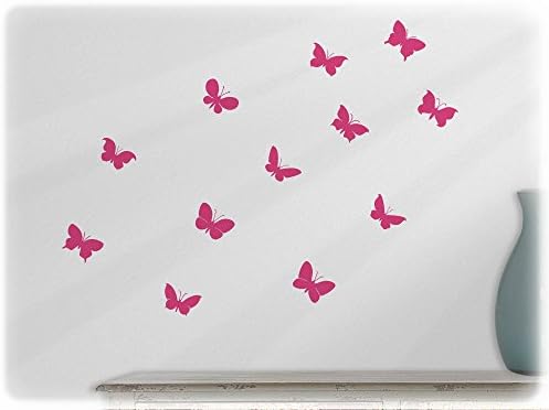 wallfactory - bike decal - 12 practical Butterflies (S12) in pink