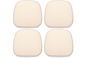 TANYOO 4er Set Stuhlkissen 40x38 cm Sitzkissen Stuhl mit Kariertem Samtbezug Rutschfestes Waschbares Sitzauflage für Stühle im Büro Outdoor Indoor Garten 15 x 16 Inches (Beige)