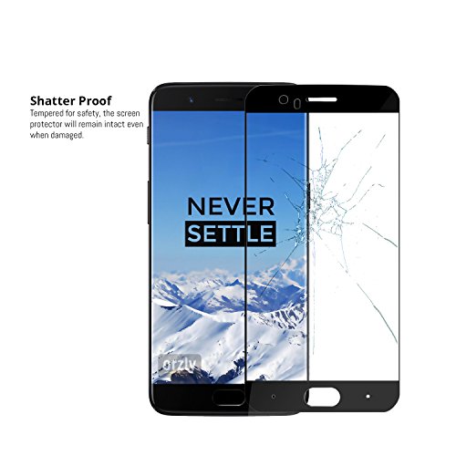 Protectores de Pantalla OnePlus 5  PACK DE DOS Orzly Pro-Fit Protector de Pantalla de Cristal Templado para el OnePlus 5  Cobertura Completa de la Pantalla  - con borde en NEGRO