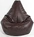 Kids Brown Highback Gaming Beanbag Faux Leather Bean Bag Chair