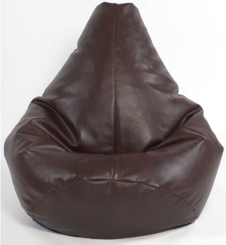 Kids Brown Highback Gaming Beanbag Faux Leather Bean Bag Chair